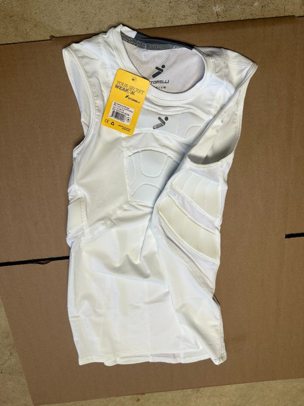 STORELLI BS SLEEVELESS UNDERSHIRT WHITE MEDIUM NIB